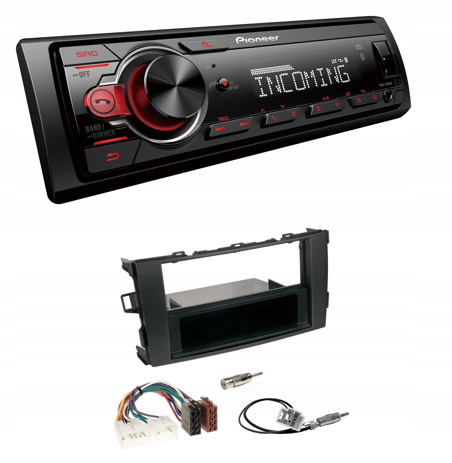 Autorádio Pioneer MVH-330DAB Flac Usb Bluetooth Toyota Auris rámček