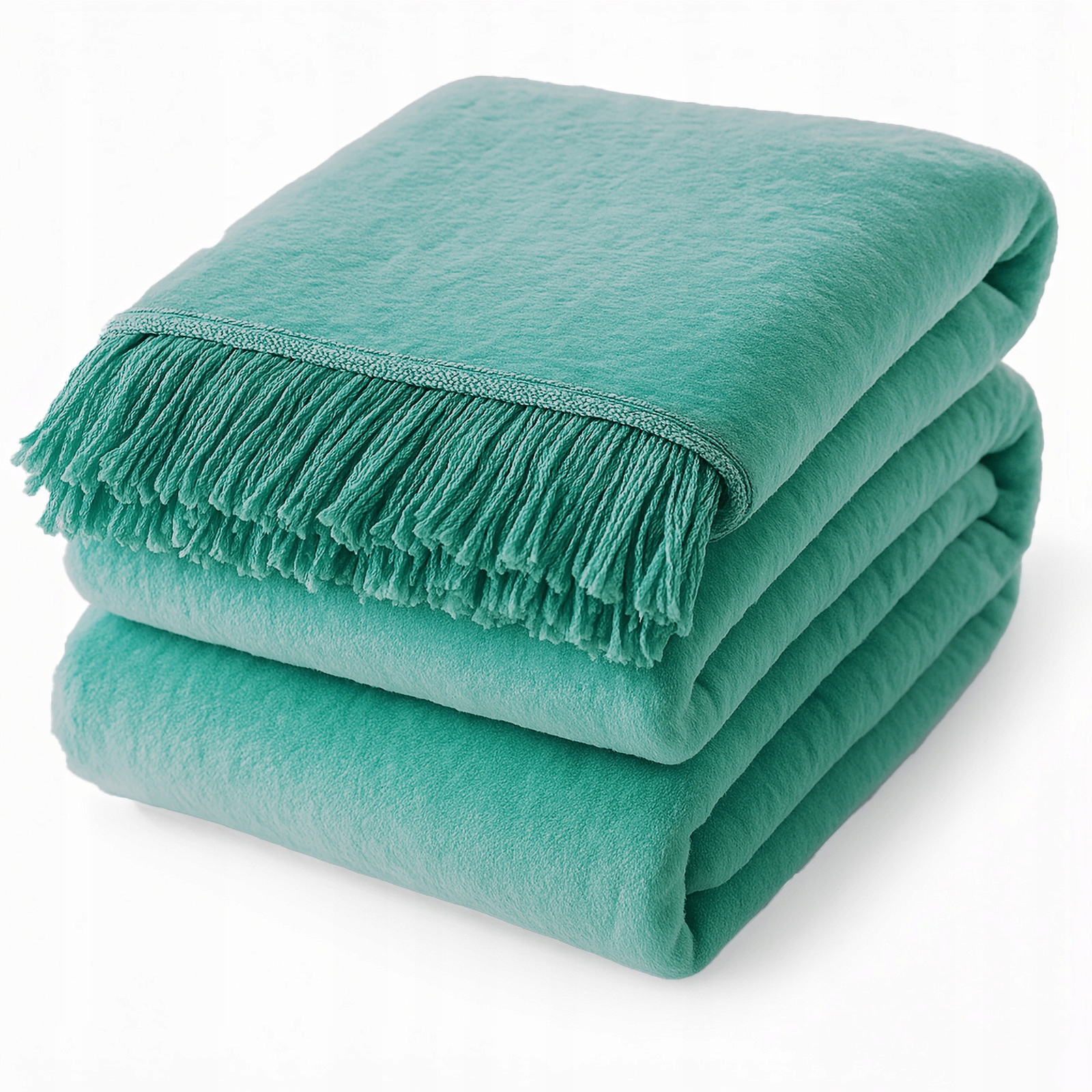 Deka Přehoz Moca Design 150 x 200 cm Bavlněné třásně Akrylová Mátová