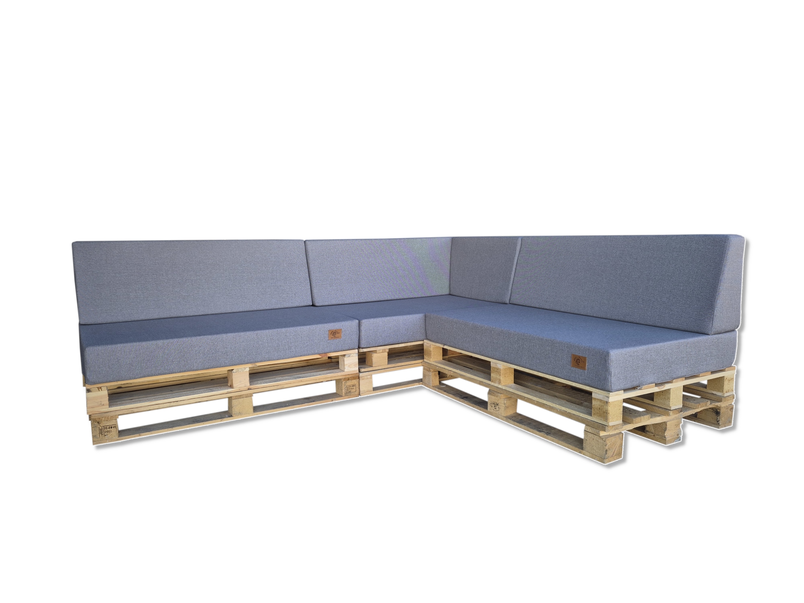 Sada zahradních polštářů s opěradlem Palety Roh -3 ks 120x80 40x120