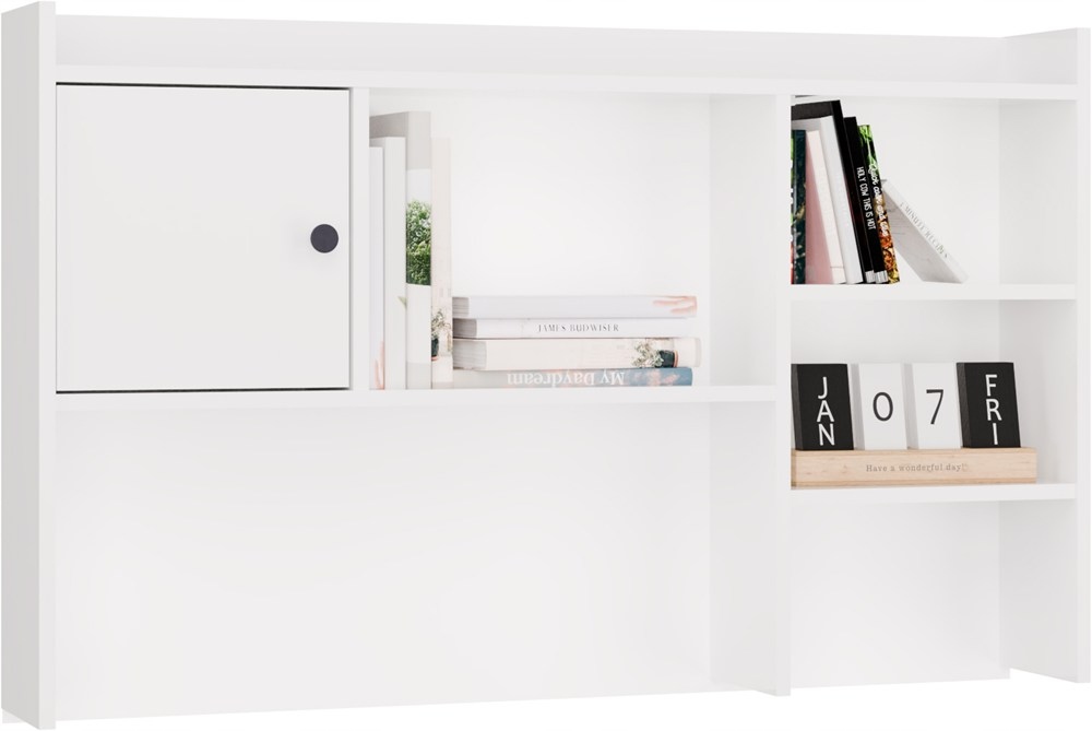 Nadstavec k psacímu stolu 120 cm Bílý 1 Dveře Regál na knihy Dokumenty