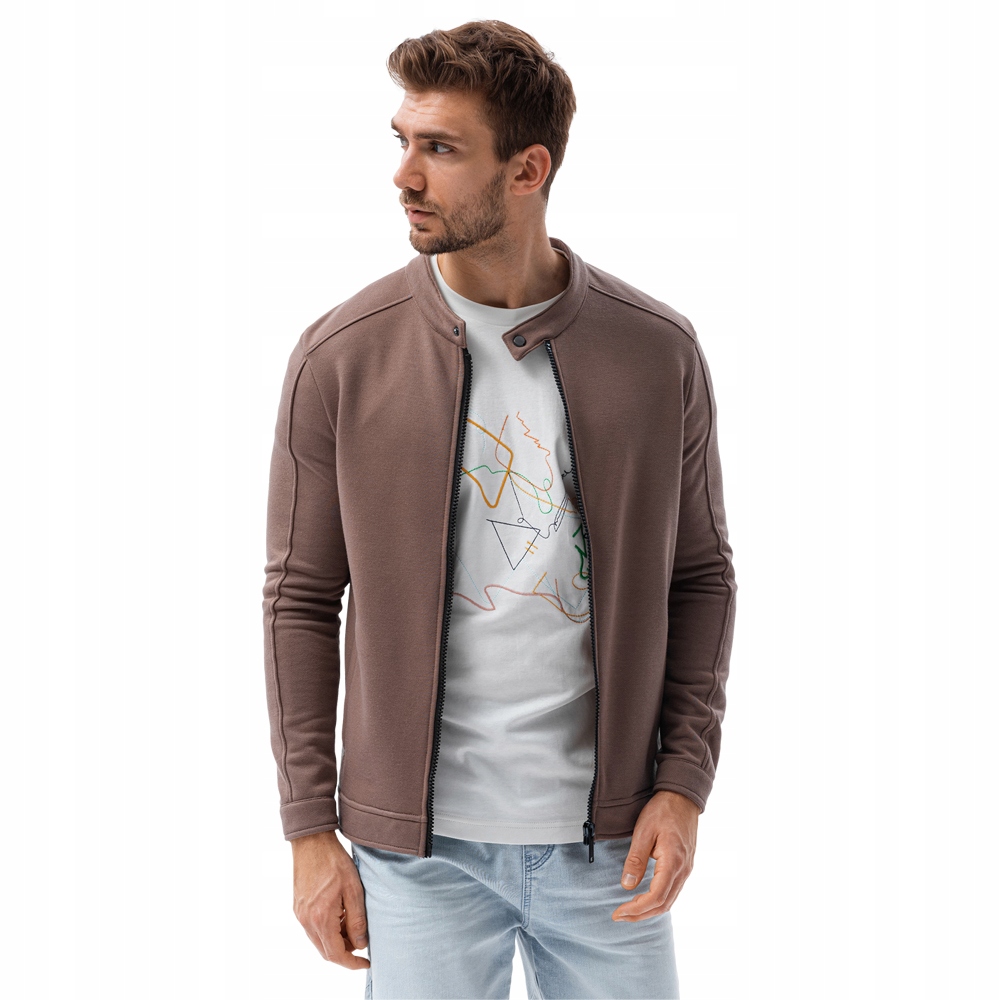 

Bluza męska rozpinana stójka B1071 brązowa M