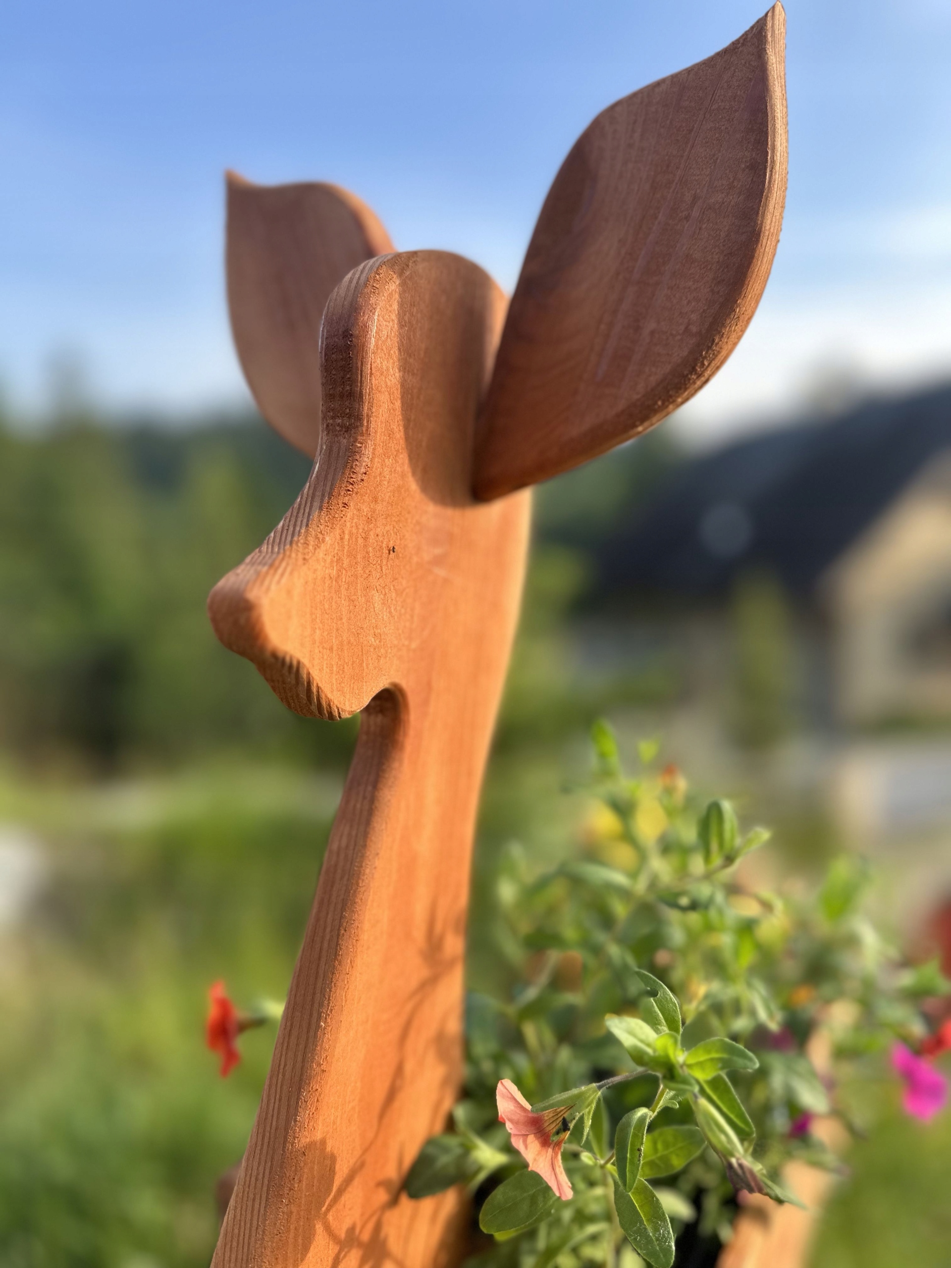 Kwietnik drewniany ŚWIĄTECZNY NA PREZENT stojący donica boho SARNA tik Marka inna