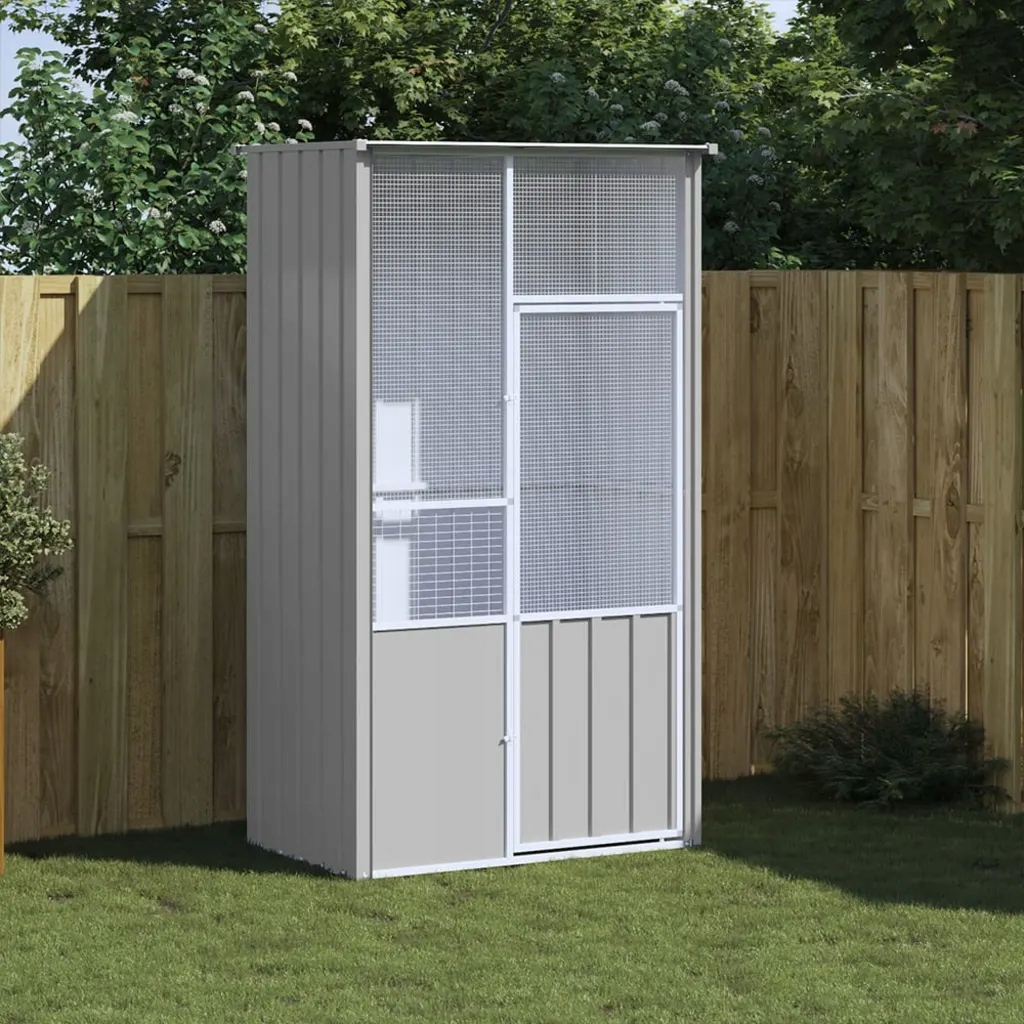 Voliera, šedá, 115x78x200 cm, pozinkovaná ocel