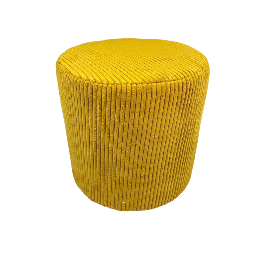 Taburet kulatá poso v hořčicové barvě