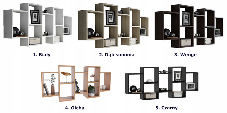 PÓŁKA ŚCIENNA === WISZĄCA DO SALONU BIURA == BIAŁA Wysokość mebla 65 cm