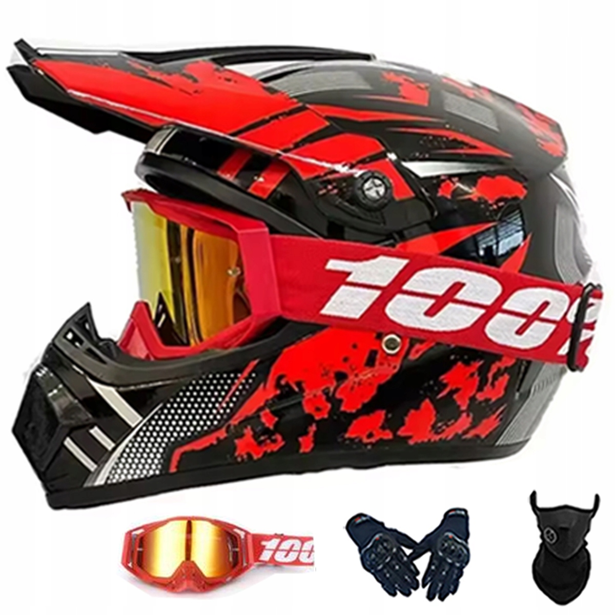 Motocyklová Přilba Lehká Enduro Quada Brýle Rukavice Maska XL