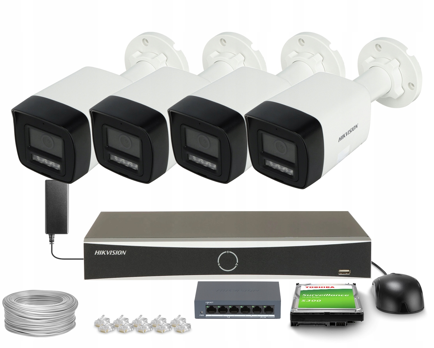 Sada na monitorovanie 4x DS-2CD1083G2-LIUF/SL Hybrid Light 4K odpudzovanie