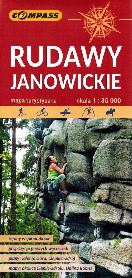 KARKONOSZE GÓRY IZERSKIE WAŁBRZYSKIE KACZAWSKIE RUDAWY MAPA x 4 COMPASS Region Polska