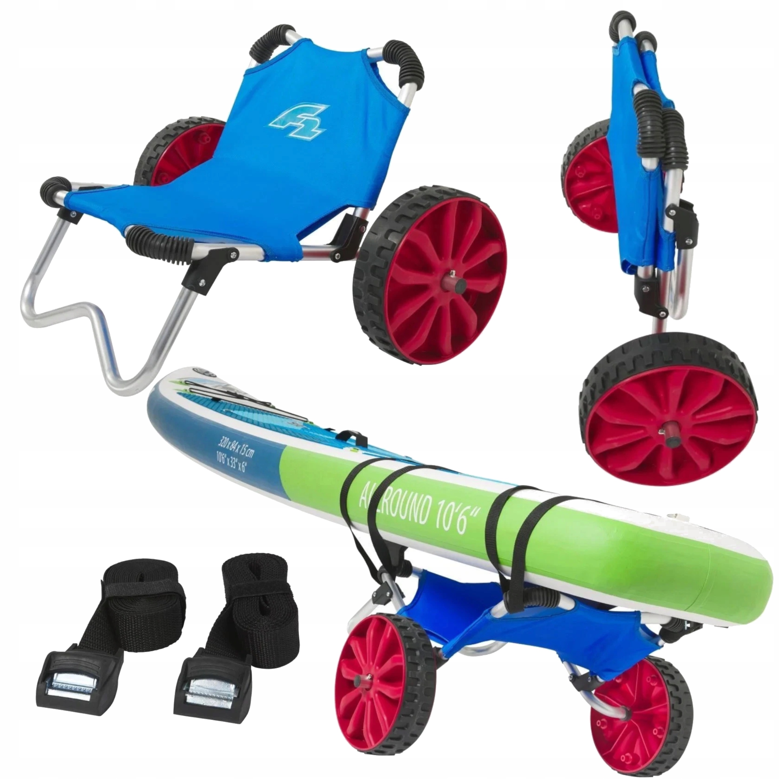 Wózek Transportowy do Kajaka Pontonu Łodzi Deski Sup Składany 40KG F2