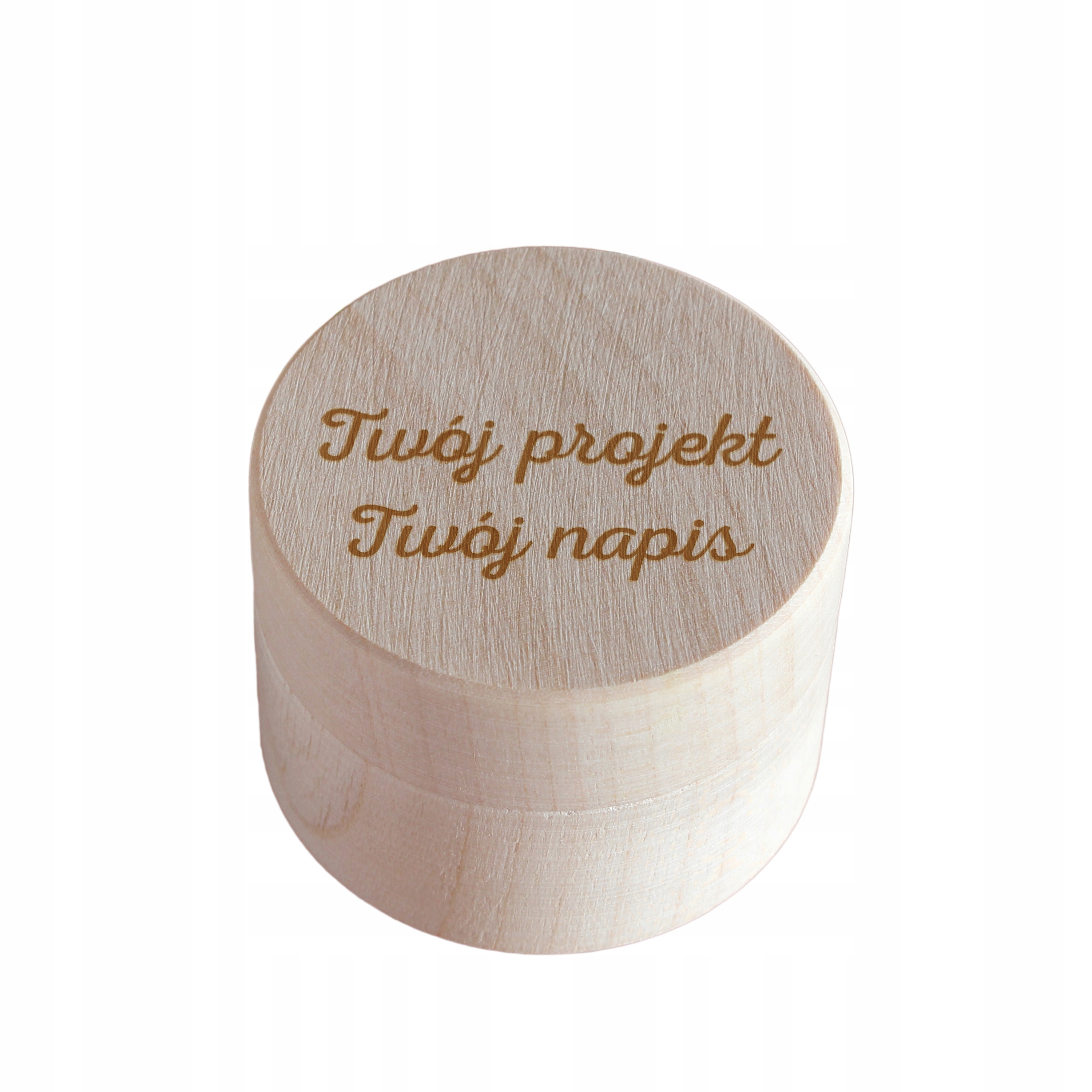 

Drewniane pudełko na pierścionek Twój napis grawer