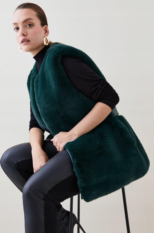 Karen Millen Vesta Plus Size Kožešinová 48 M6L