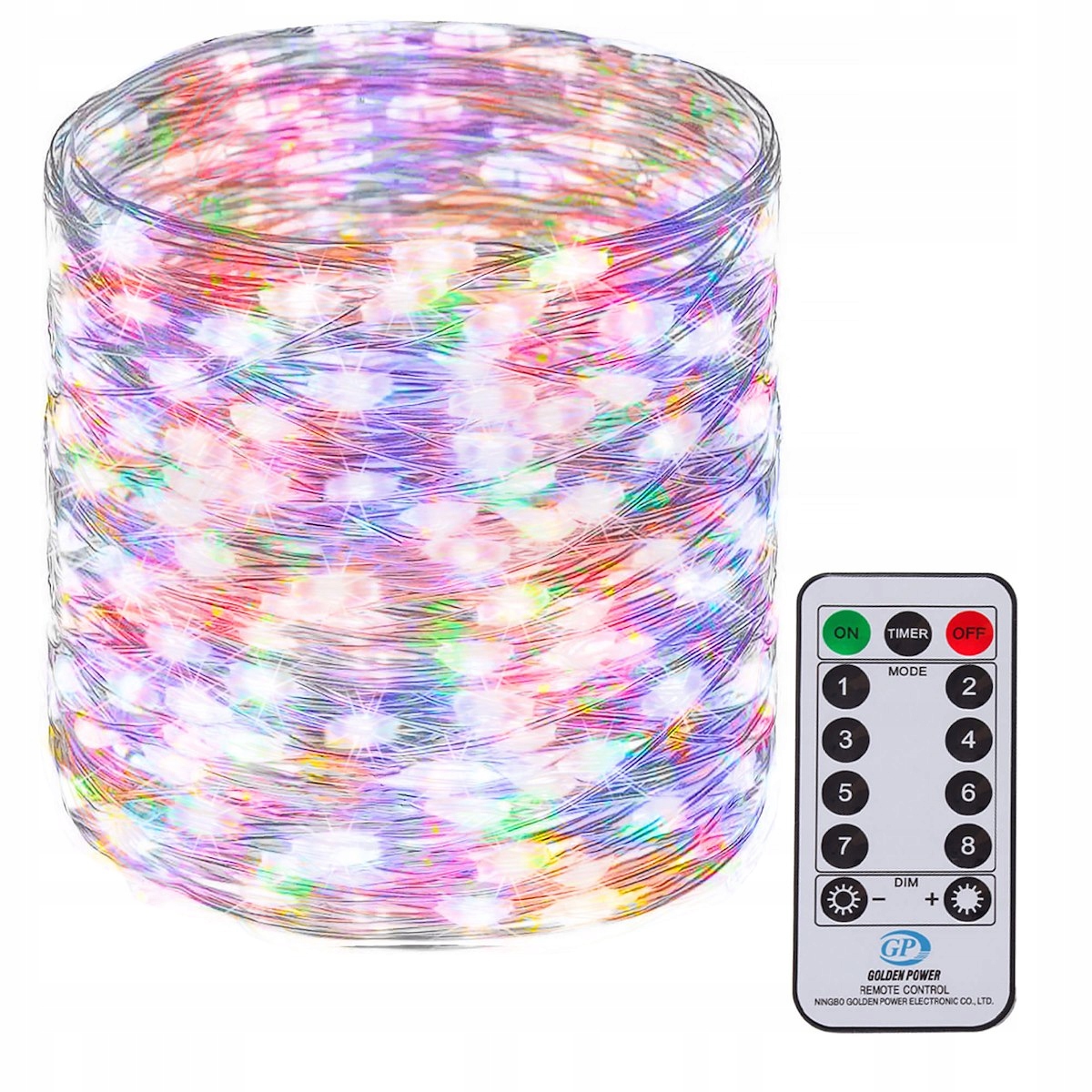 

Lampki Druciki 100 Led Na Baterie Multikolor Pilot