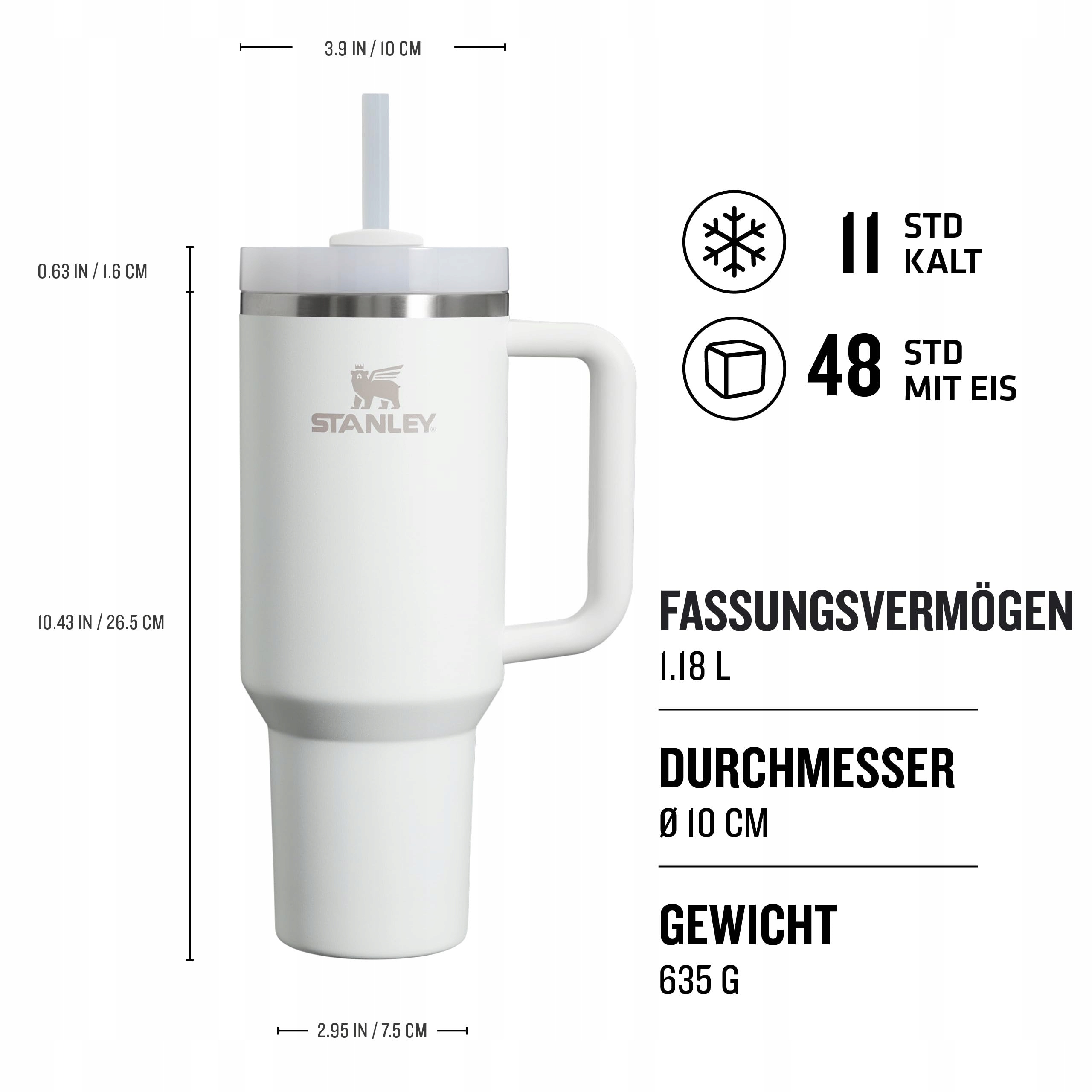 STANLEY QUENCHER H2.0 KUBEK TERMICZNY 1.2L ZE SŁOMKĄ STAL NIERDZEWNA — miniatura 2