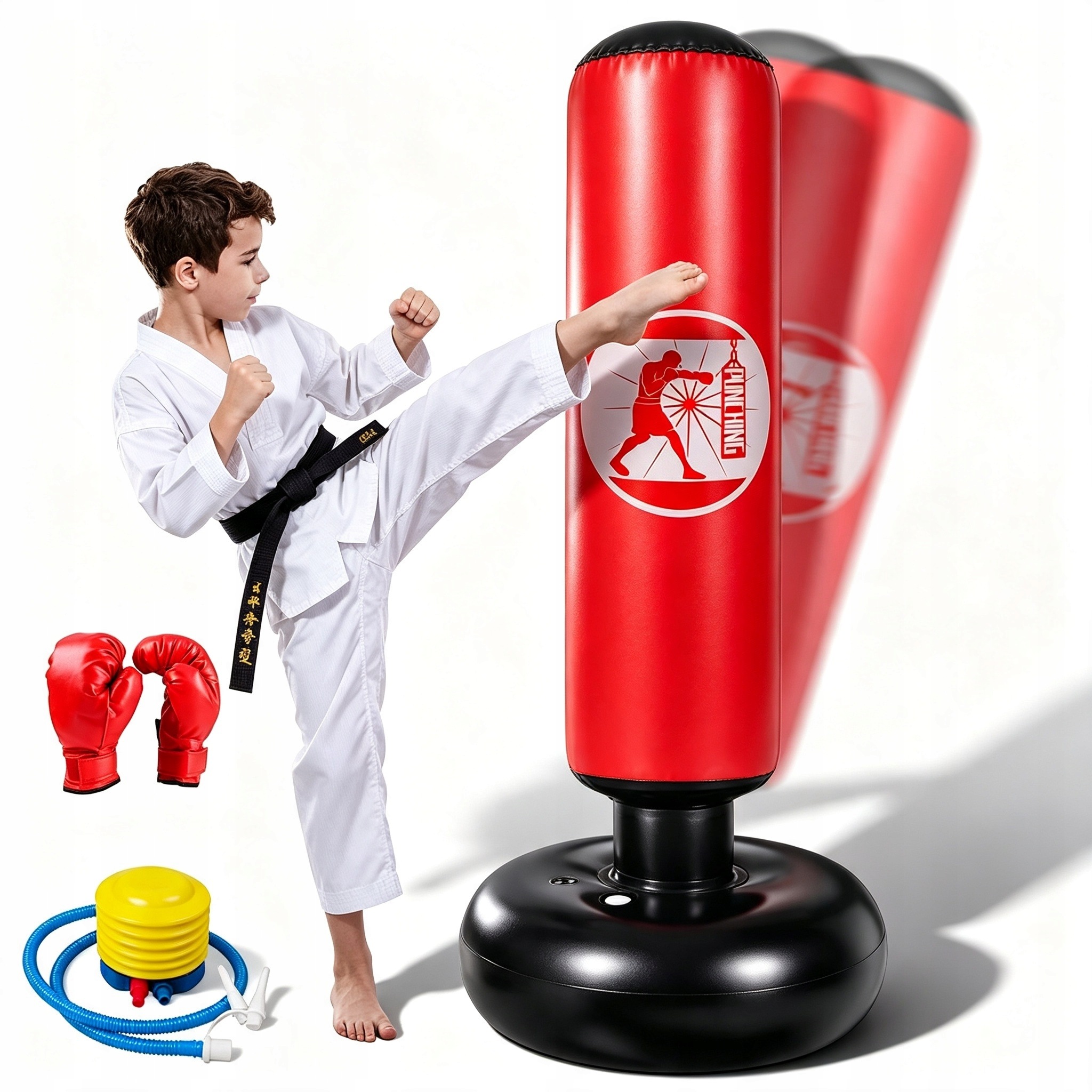 Worek Bokserski Stojący 160CM Stabilny Dla Dzieci Karate Taekwondo