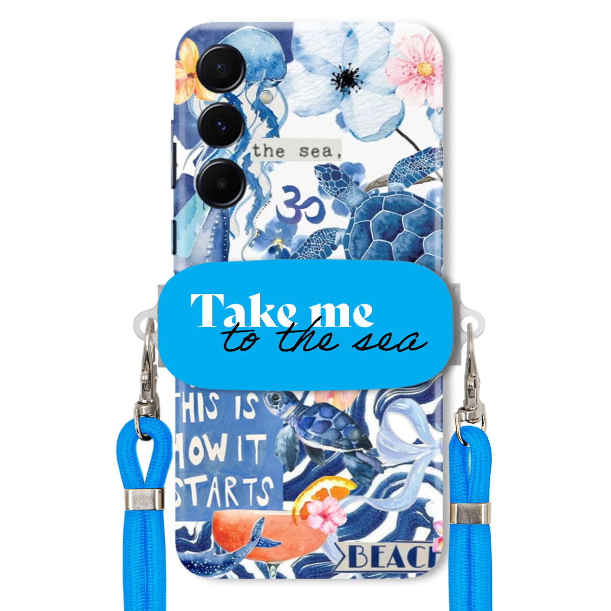 Pouzdro pro Samsung A55 5G Premium Vodítko modré Držák Take Me To The Sea