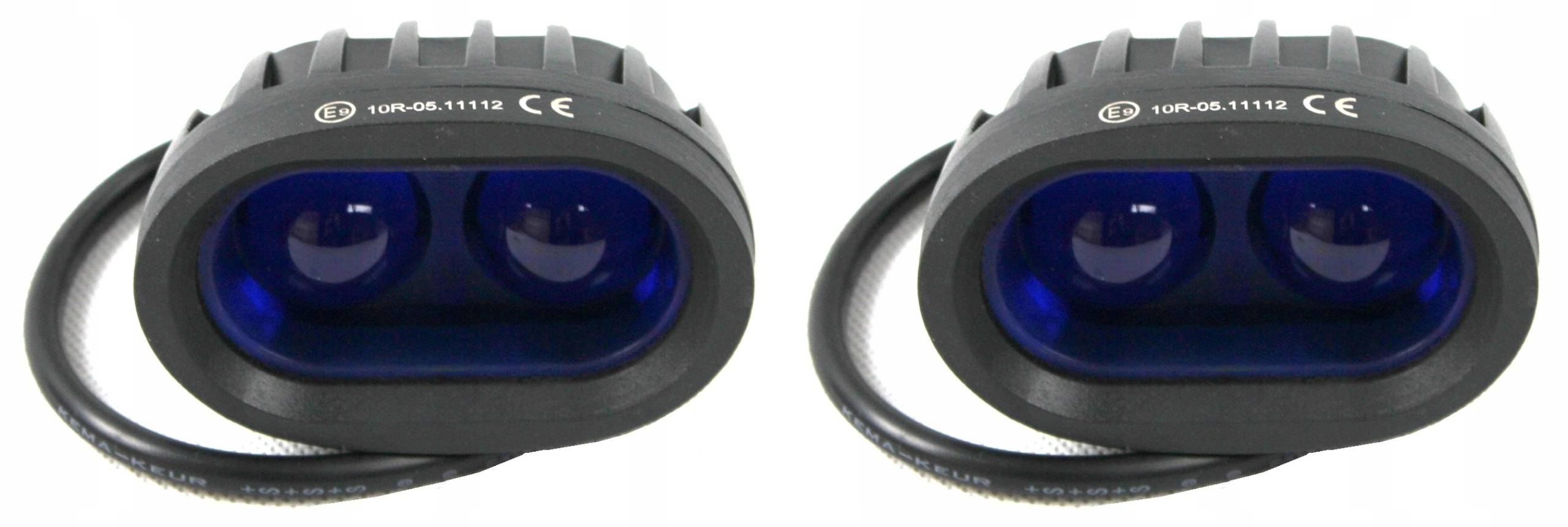 LAMPA 2 LED CREE HALOGEN 8W 12V 24V NIEBIESKA CE