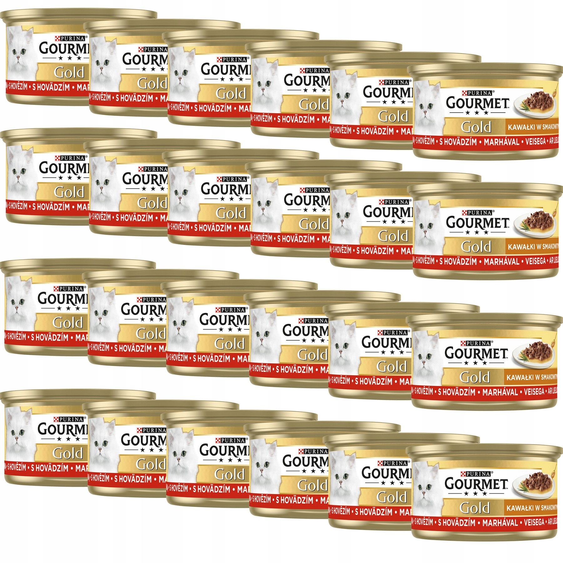 Levně Gourmet Gold Krmivo pro kočky Sauce Delight s hovězím masem 85 g x 24 kusů