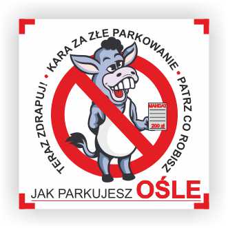 

Karny osioł ku*as za złe parkowanie naklejka 25szt