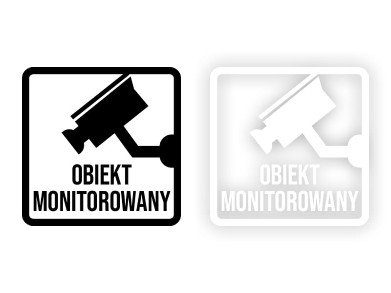 OBIEKT MONITOROWANY - Naklejka na samochód na auto KOLOR