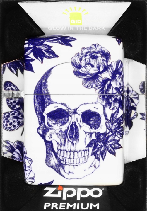 Zapalovač Zippo Floral Skull Design 60007067 Větruodolný benzínový