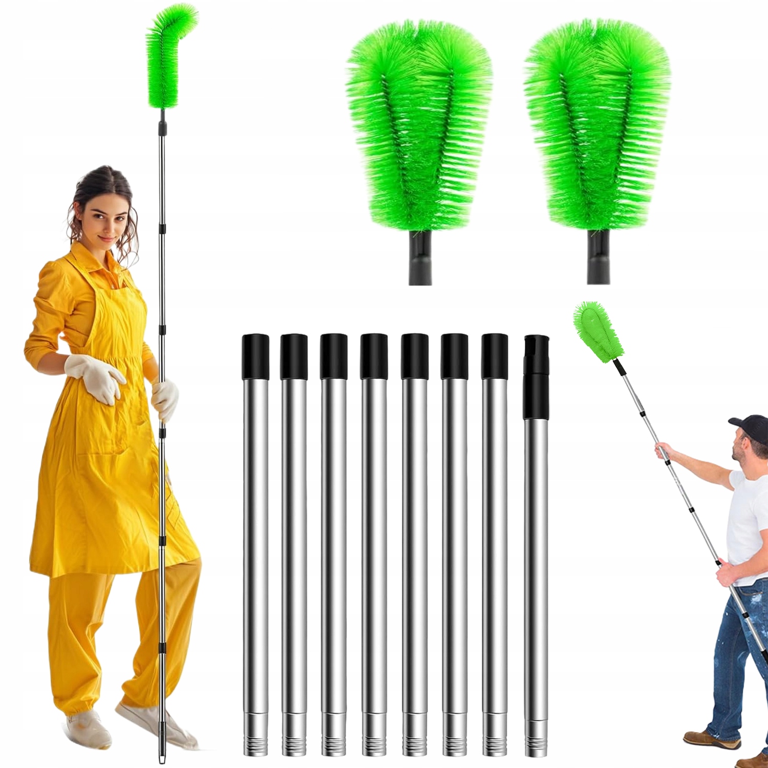 Levně Sada Kartáčů S Nastavitelnou Délkou 3 M Pro Čištění Bez Žebříku