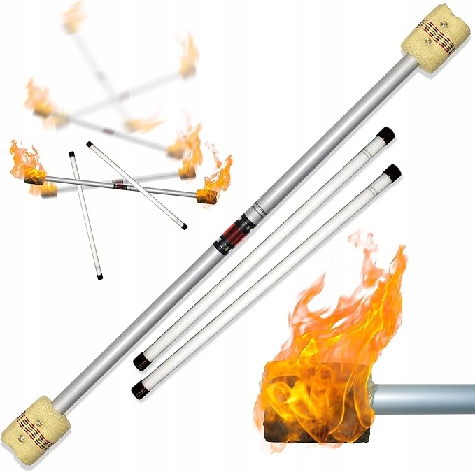 Sada žonglérských tyčí Flames 'n Games Fire Devil Stick (65mm knoty).