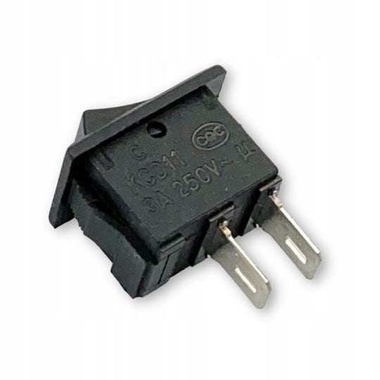 Przełącznik kołyskowy KCD11 Mini 3A 250V czarny ON - OFF switch włącznik Kod producenta KCD11 PRZEŁĄCZNIK KOŁYSKOWY ON-OFF Mini