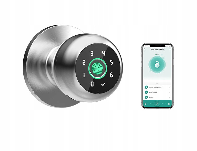 Smart Elektronický zámok Kľučka s odtlačkom prsta Pin Karta Tuya Ble