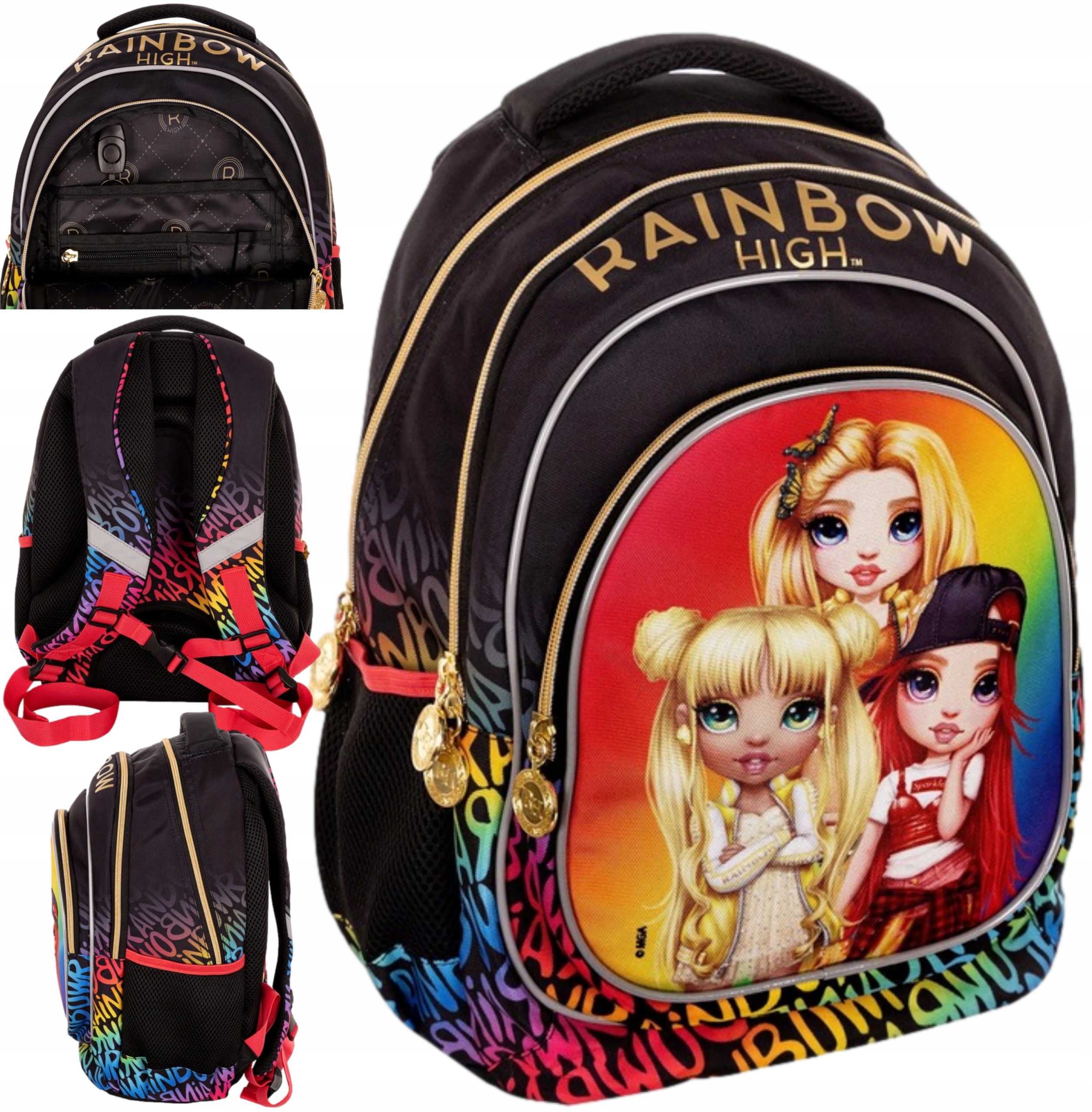 Astra Tornister Plecak Szkolny Rainbow High Golden Style Złoty