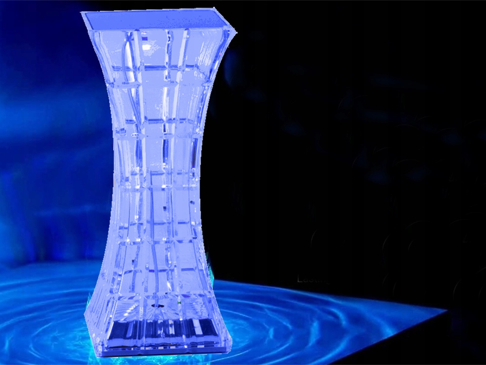 LAMPKA KRYSZTAŁ NOCNA STOŁOWA LED RGB USB PILOT Kolor przezroczysty