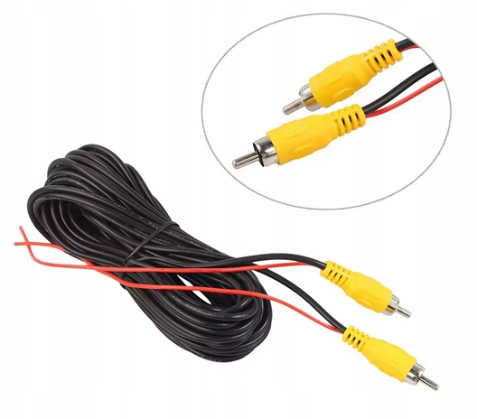 Kabel przedłużacz do kamery cofania Video Cinch Rca zasilanie DC 6m