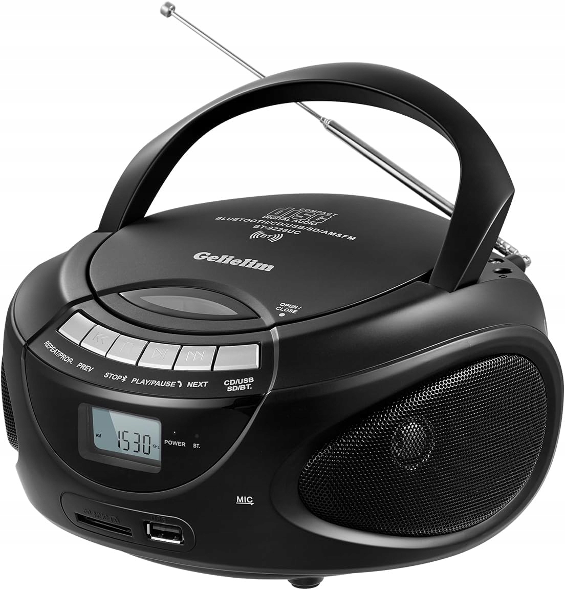 Přenosný CD přehrávač Boombox Bluetooth Rádio Am/fm Přenosný Retro