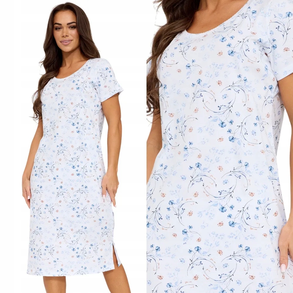 Dámská bavlněná Košile Noční Cornette 799 4XL /48 Bílá