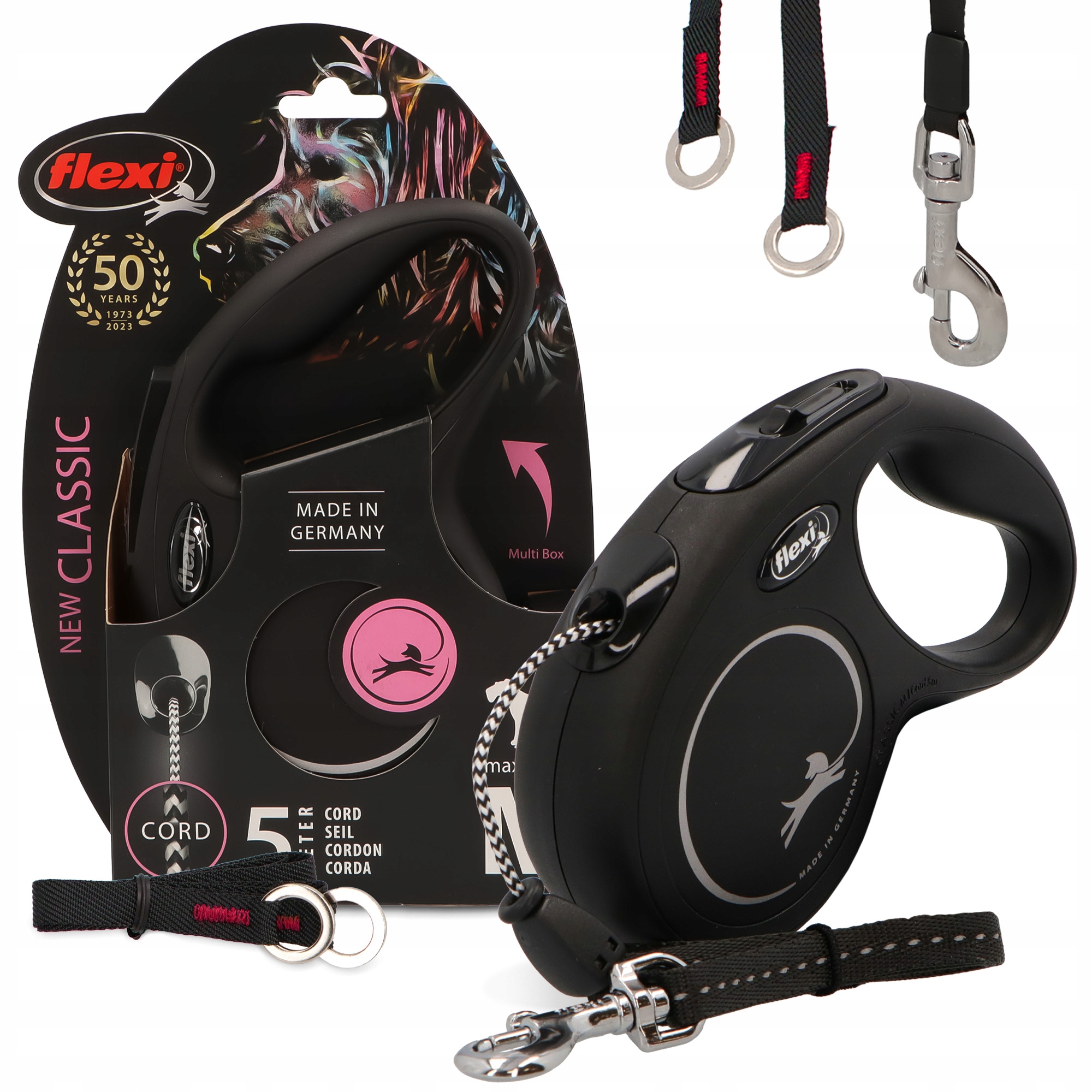 Levně Vodítko Psa Flexi Automatická 5 m Roztahovací lanko 20 kg Silný blok 3O