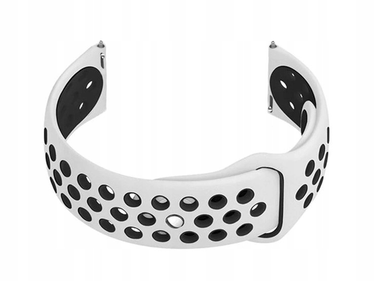 

Pasek gumowy do smartwatch U11 biały/czarny 22mm