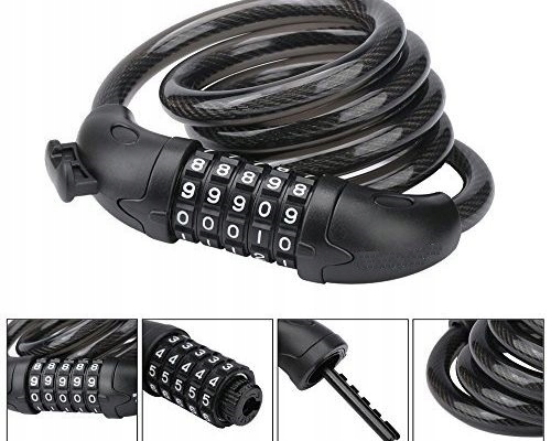 ZAPIĘCIE ROWEROWE BLOKADA 5 SZYFROWA 120cm LINKA Kod producenta SNBZR-01