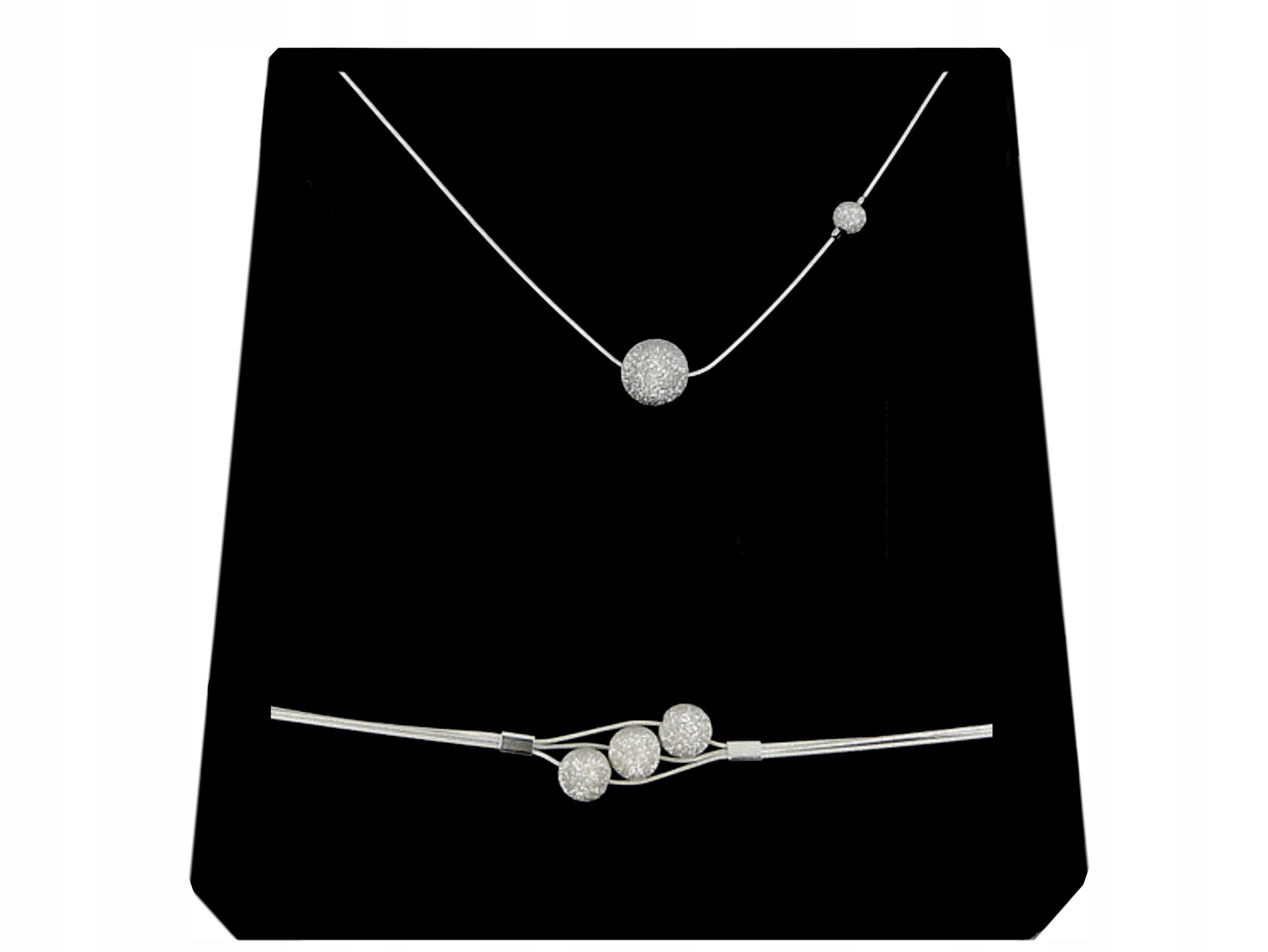 

Srebrny Komplet Kulki Diamentowane srebro 925