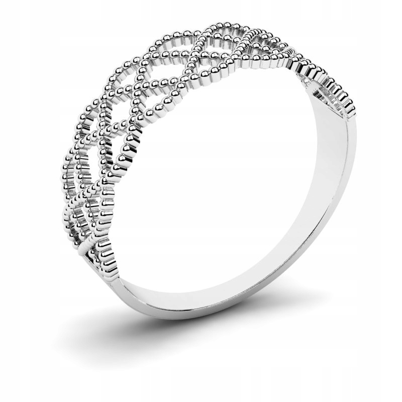 

Pierścionek Z Białego Złota Ażurowy Błyszczący