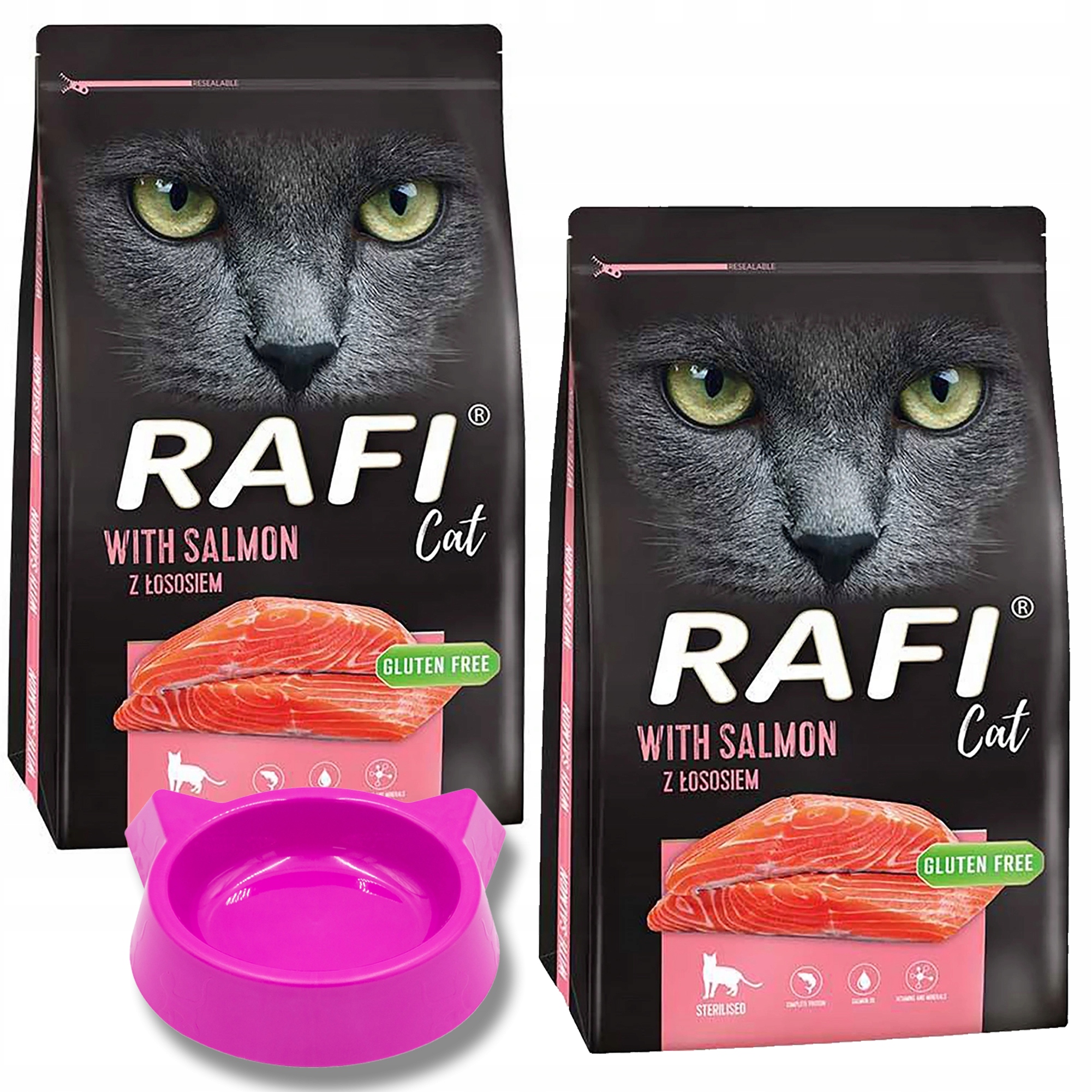 Levně Dolina Noteci Rafi Cat Sterilised Losos Krmivo Pro Kočky s lososem Dárek