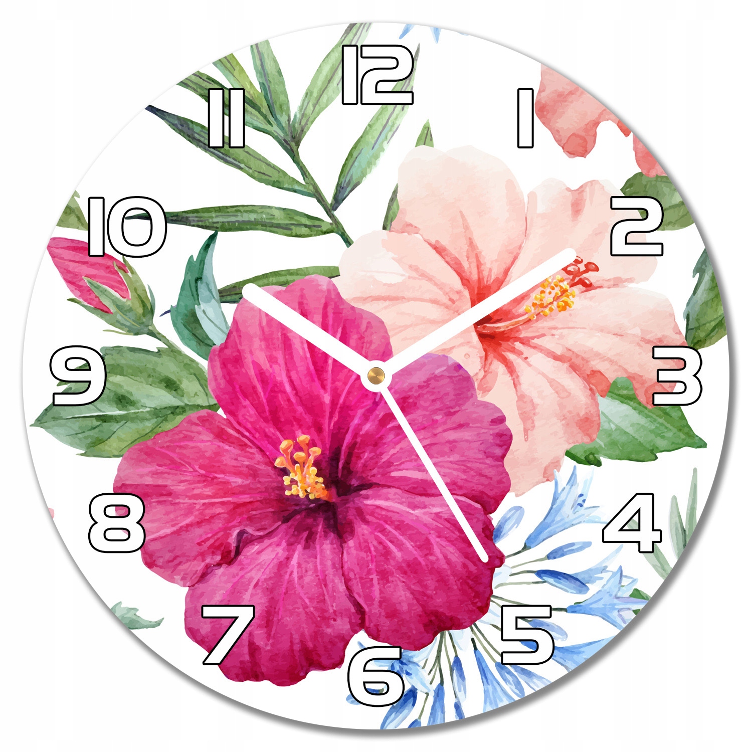 

Nowoczesny wiszący zegar Kwiat hibiskusa f30 cm