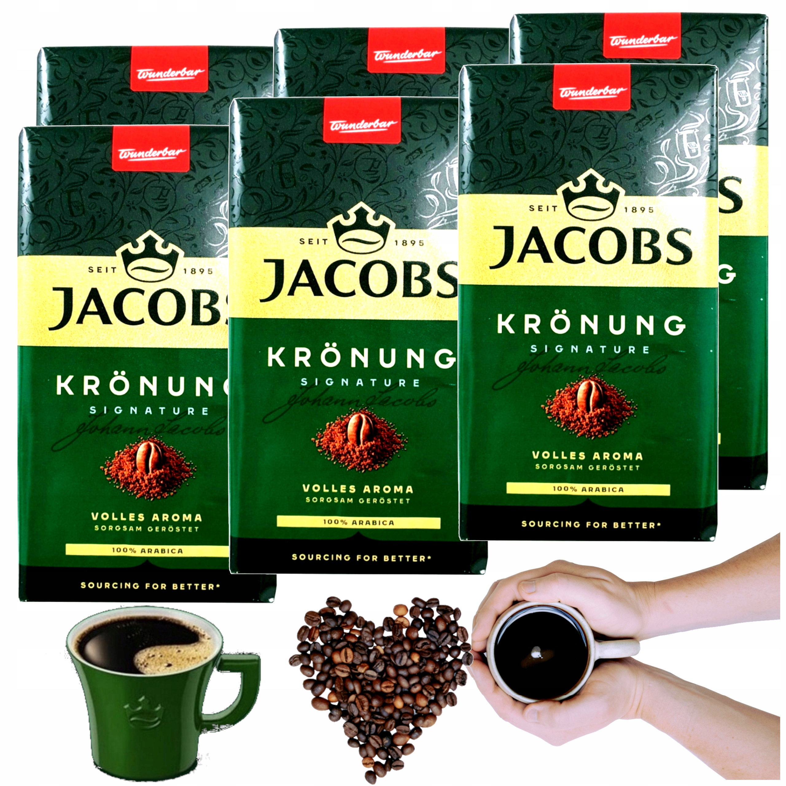 Kawa mielona Jacobs Kronung 500g x6 opak 100% Arabica cafe zestaw 6x500g