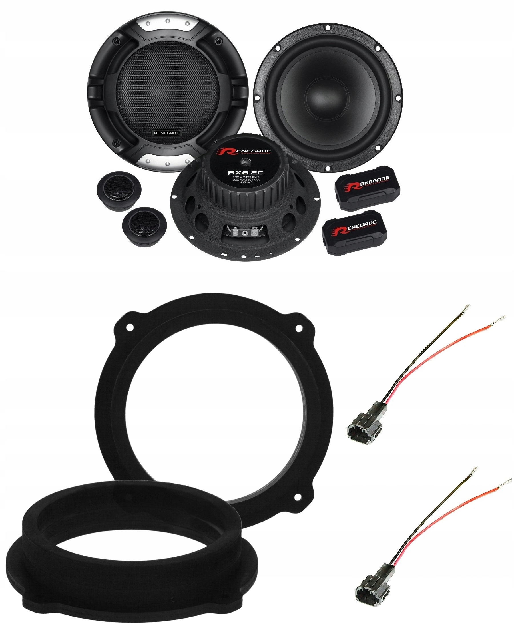 Renegade RX6.2C Automobilové reproduktory 165 mm Hyundai ix35 Predné Zadné Distančné