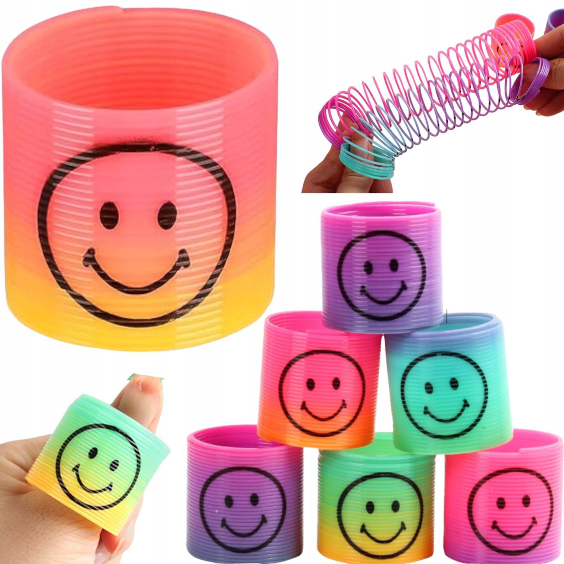 SPRĘŻYNKA DO ZABAWY DLA DZIECI SPRĘŻYNKA UŚMIECHNIĘTA BUŹKA MAGICZNA KOLORY