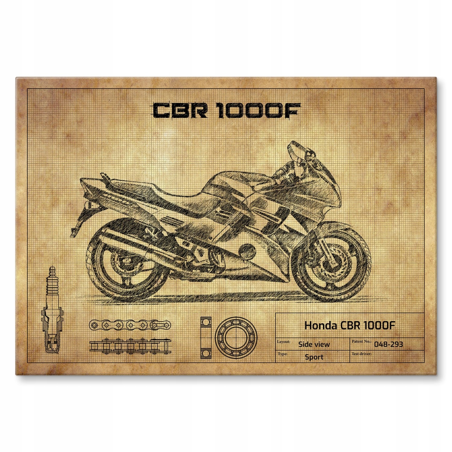 Kovový plakát Honda Cbr 1000F Szyld Plech 30 x 42 cm Dárek