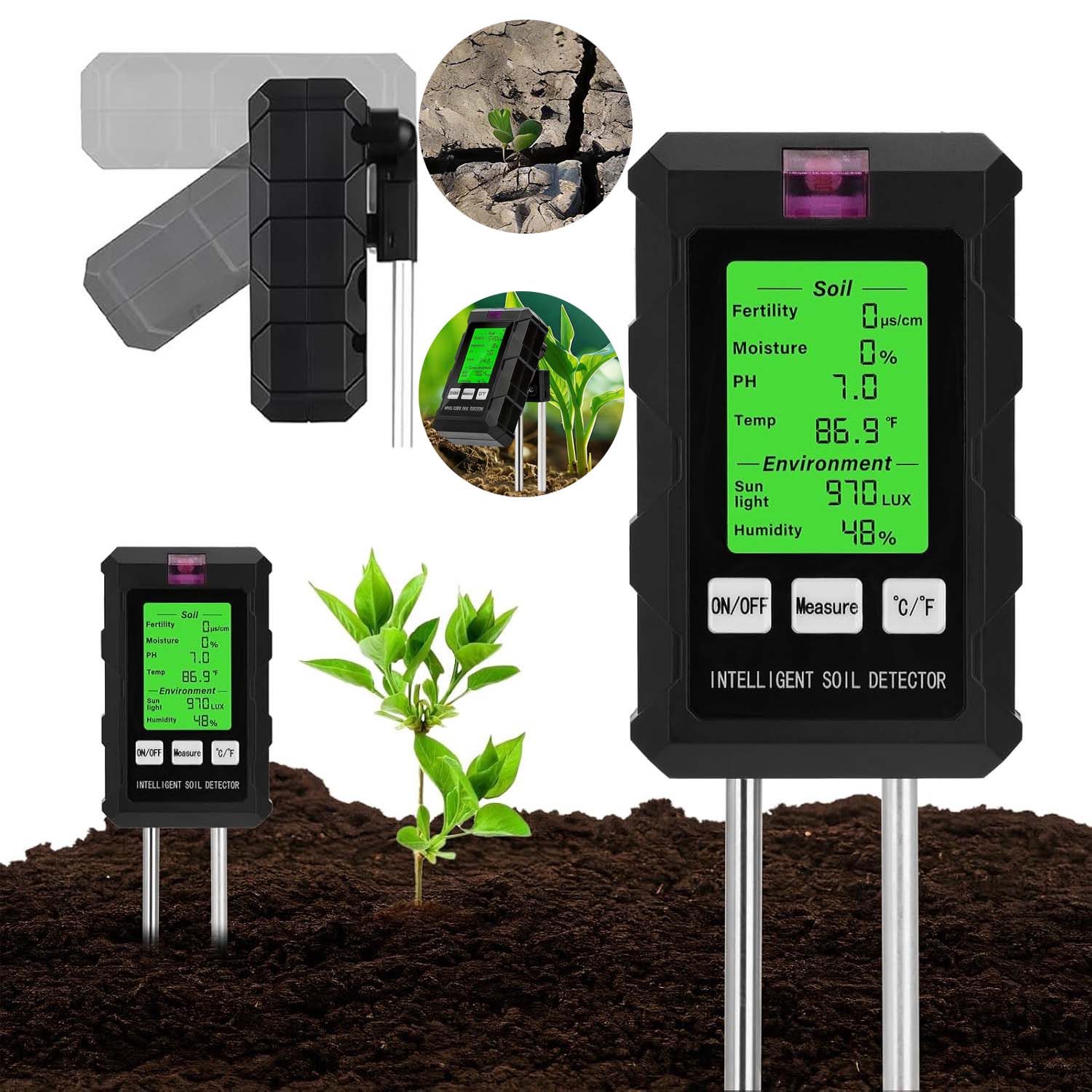 Kyseloměr Půdní Tester Kyselosti Zeminy, Měřič Půdy 6V1