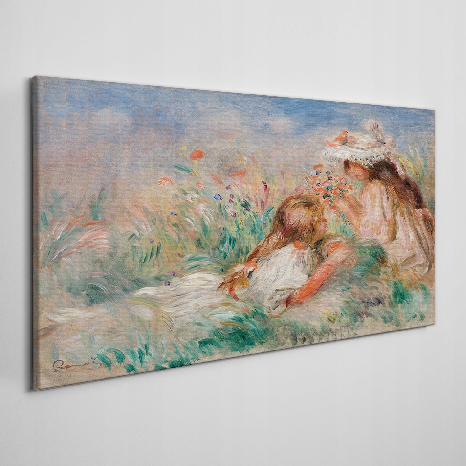 

Obraz na płótnie Dziewczyny łąka kwiaty 120x60 cm