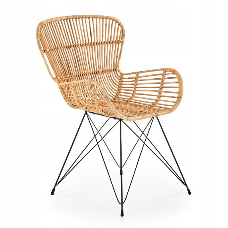 Rattanová stolička do obývačky K335 Halmar, kovová