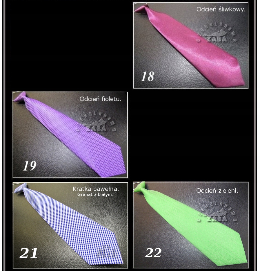 KRAWAT dziecięcy chłopięcy 6-10 lat WZORY Materiał dominujący poliester