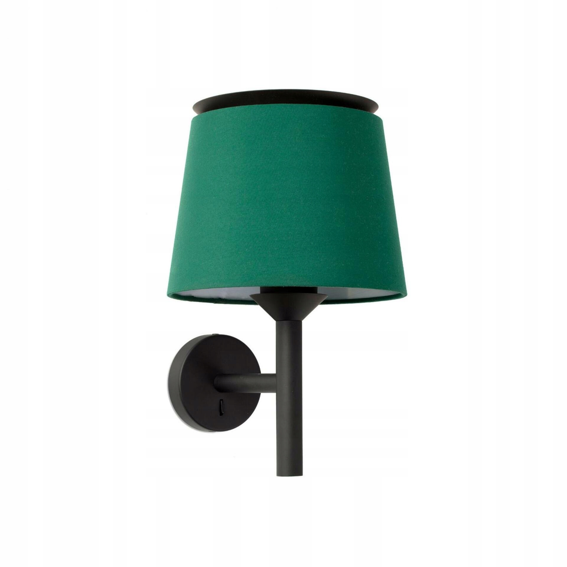 Faro Savoy nástenná lampa čierna/zelená, E27, design, textilné tienidlo