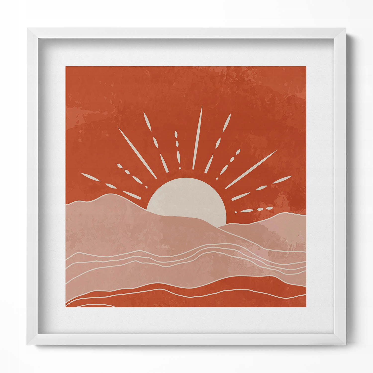 Dekorativní nástěnný obraz do pokoje Ilustrace vycházejícího slunce 50x50 cm